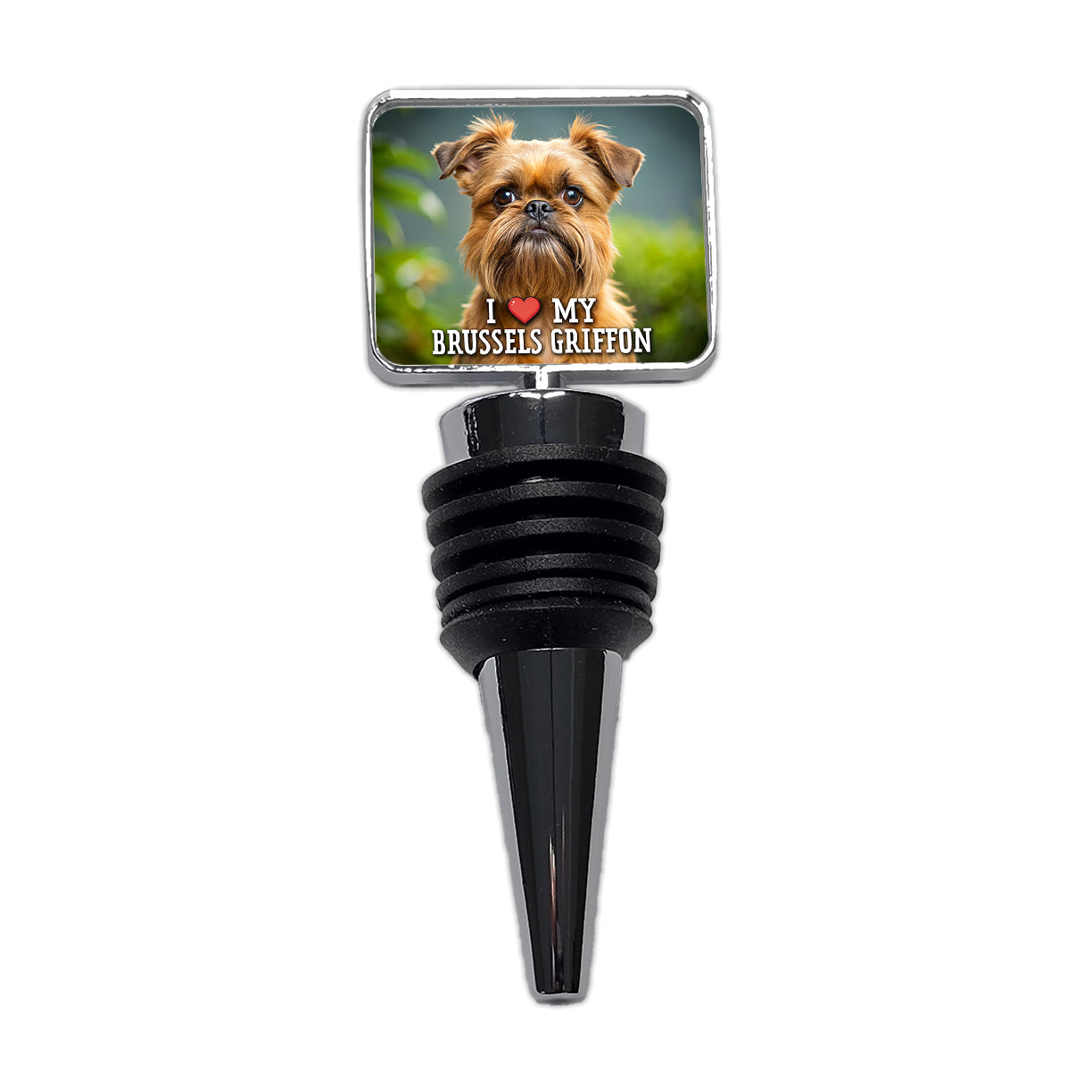 I Love My Brussels Griffon Dog Heart Wine Bottle Stopper