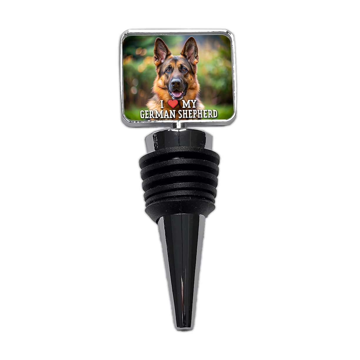 I Love My German Shepherd Dog Heart Wine Bottle Stopper