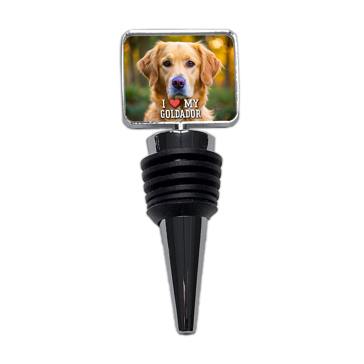 I Love My Goldador Dog Heart Wine Bottle Stopper
