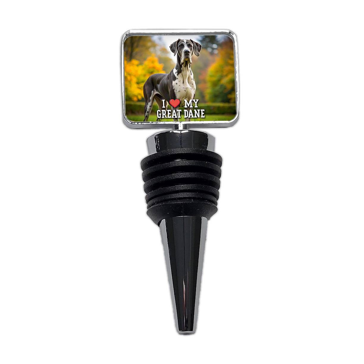 I Love My Great Dane Dog Heart Wine Bottle Stopper