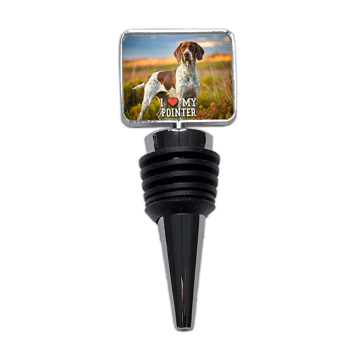I Love My Pointer Dog Heart Wine Bottle Stopper