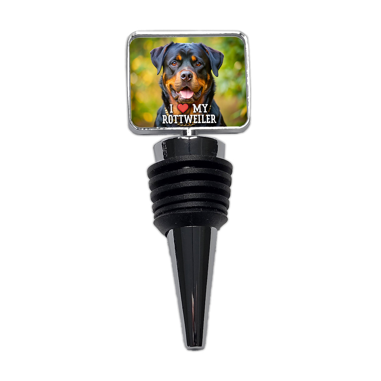 I Love My Rottweiler Dog Heart Wine Bottle Stopper