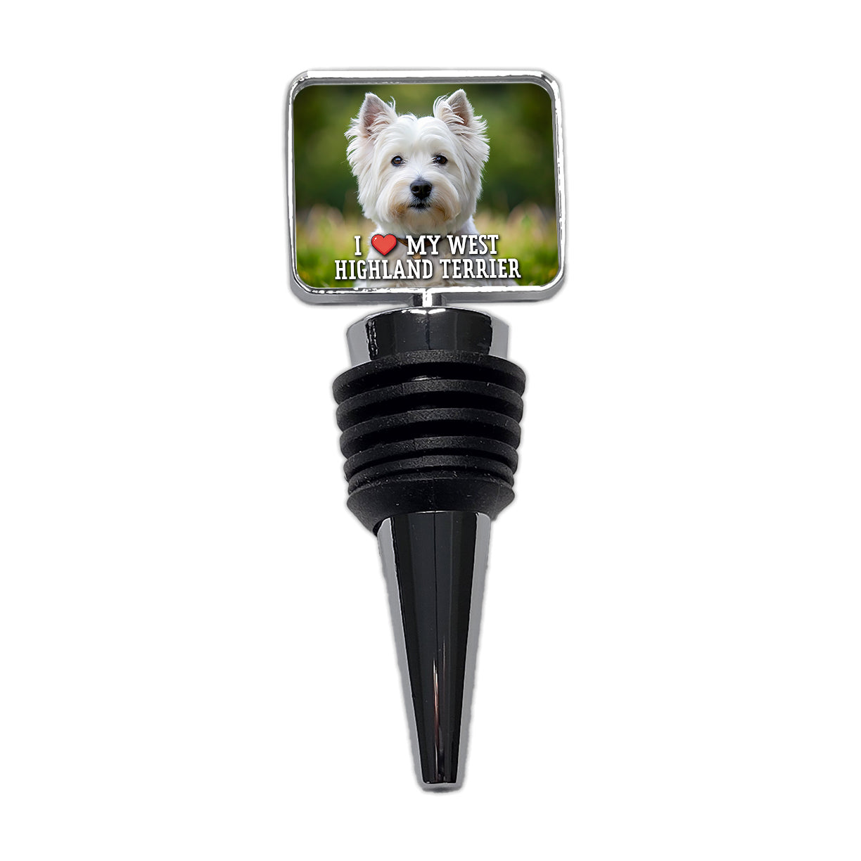 I Love My West Highland Terrier Dog Heart Wine Bottle Stopper