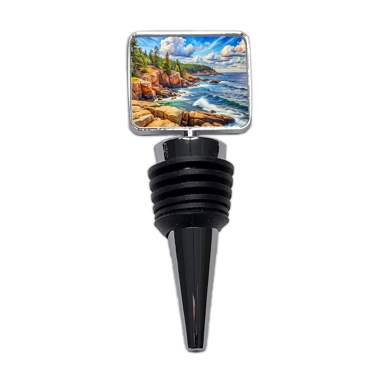 Acadia National Park Maine Watercolor Style Wine Bottle Stopper