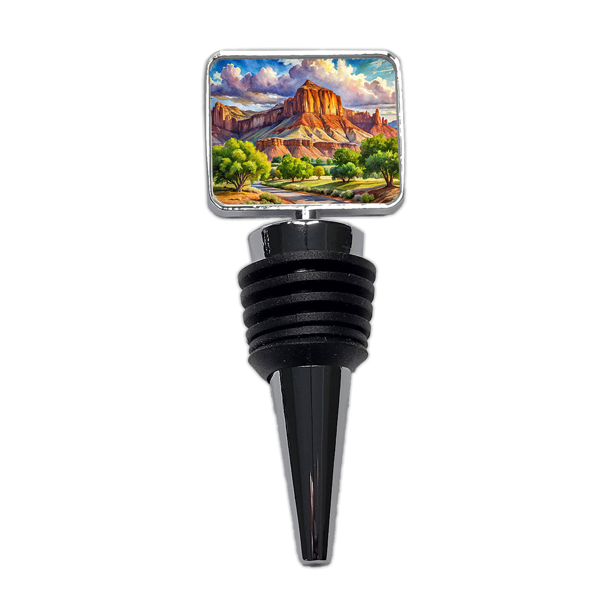 Capitol Reef National Park Utah Watercolor Style Wine Bottle Stopper