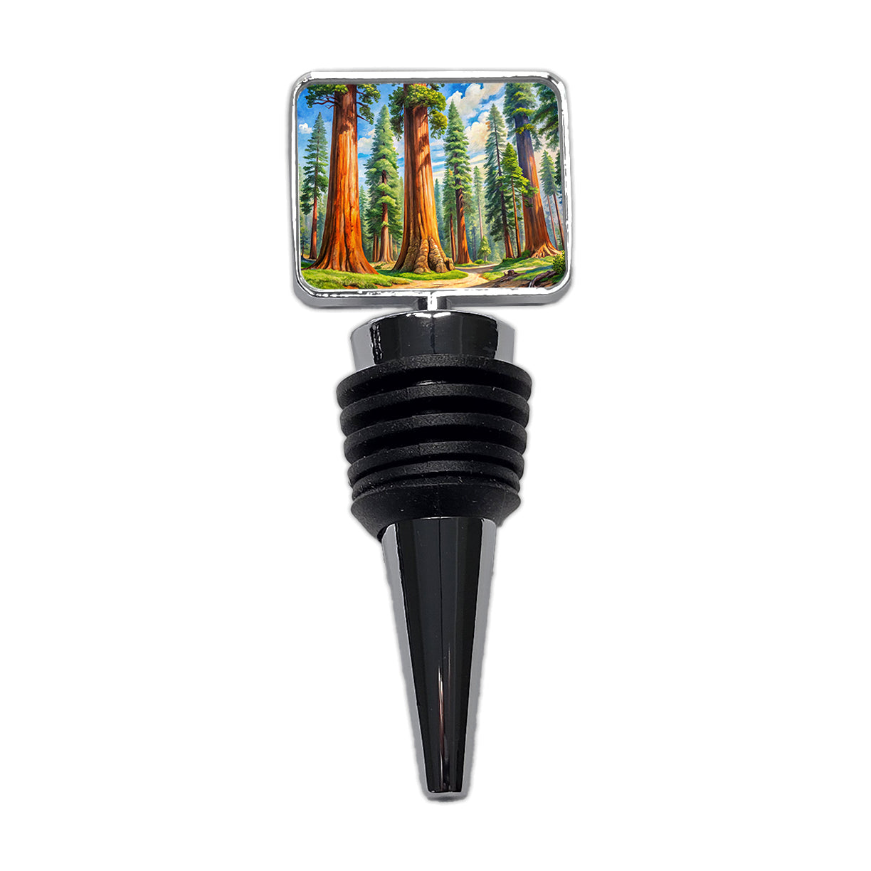 Giant Sequoia National Monument California Watercolor Style Wine Bottle Stopper