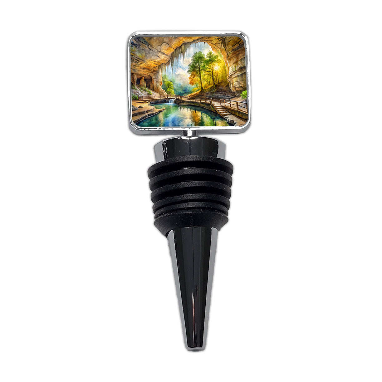 Mammoth Cave National Park Kentucky Watercolor Style Wine Bottle Stopper