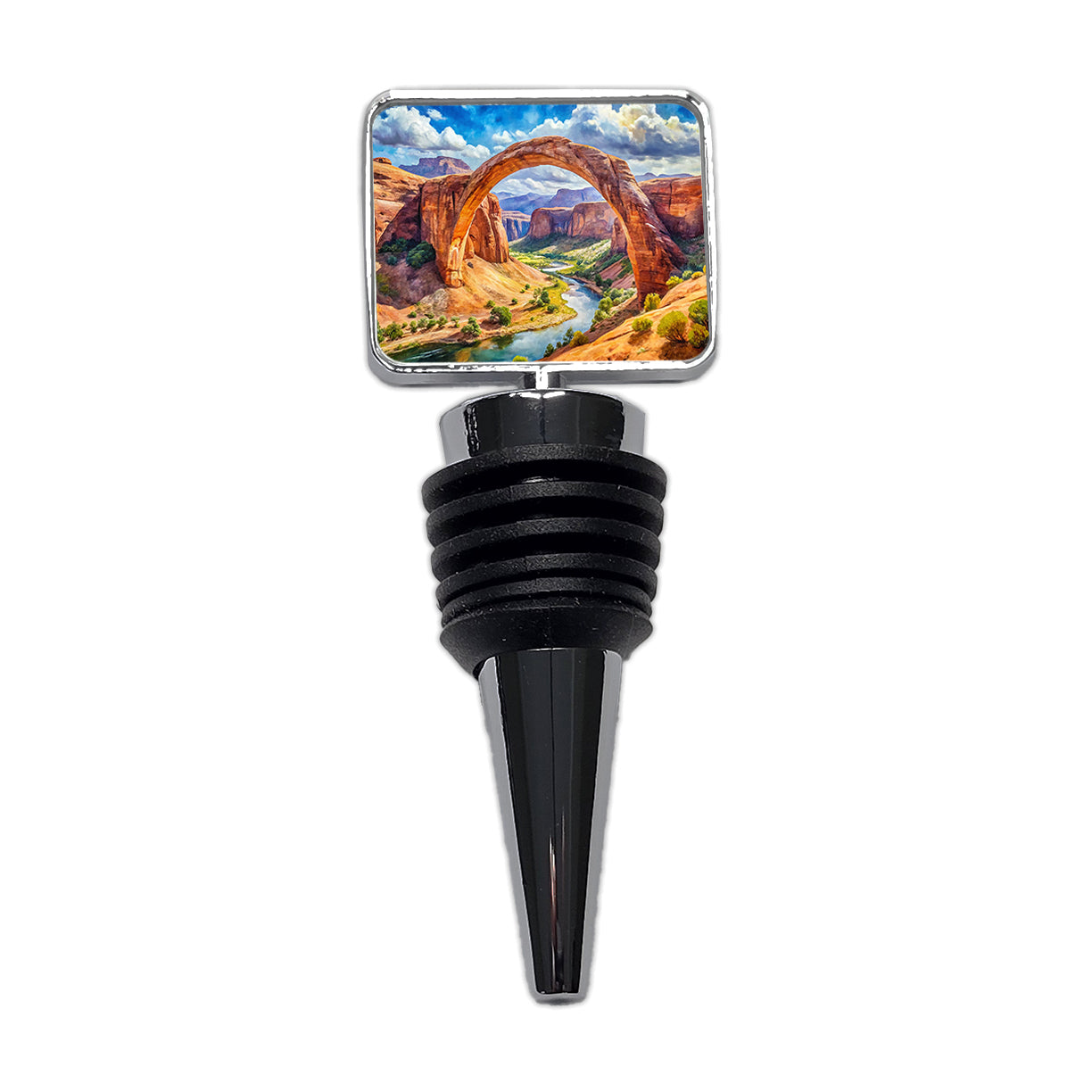 Rainbow Bridge National Monument Utah Watercolor Style Wine Bottle Stopper