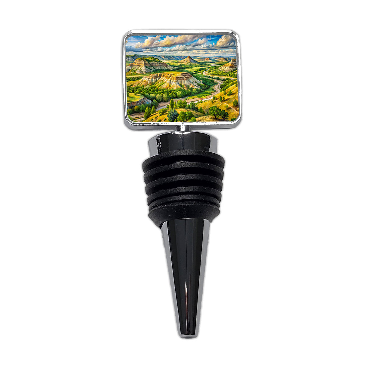 Theodore Roosevelt National Park North Dakota Watercolor Style Wine Bottle Stopper