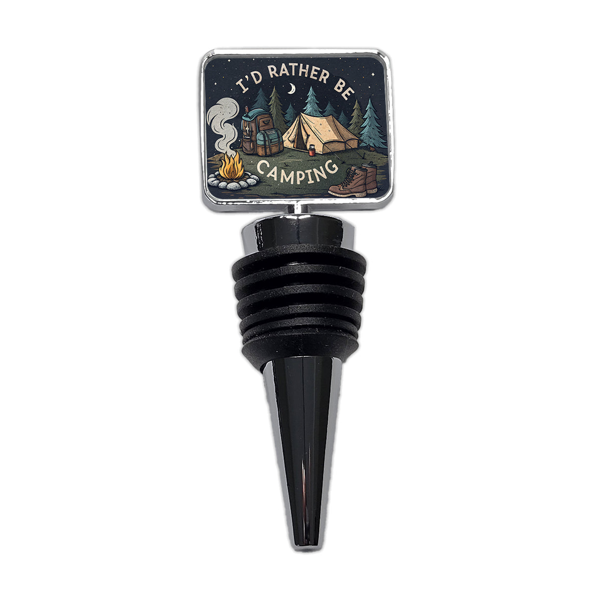 I'd Rather Be Camping Outdoors Hiking Wine Bottle Stopper