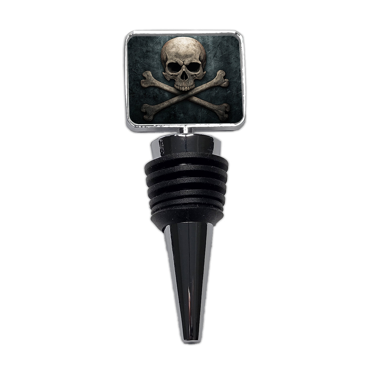 Pirate Skull and Crossbones Dark Rustic Wine Bottle Stopper