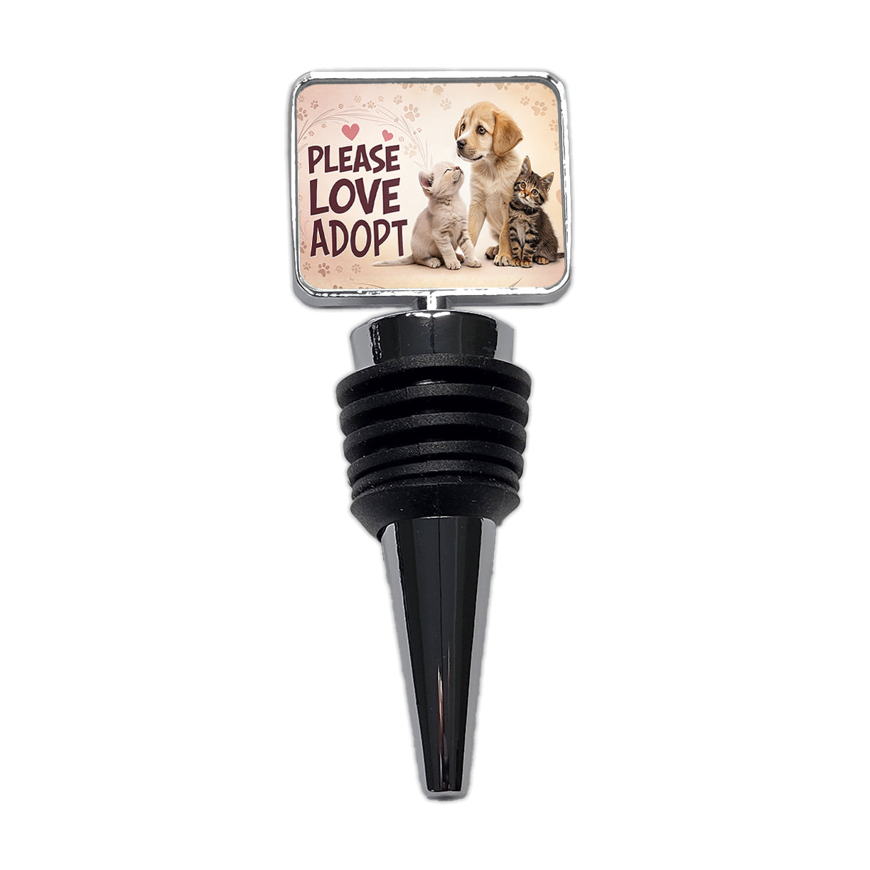 Please Love Adopt Animal Pet Rescue Adoption Wine Bottle Stopper