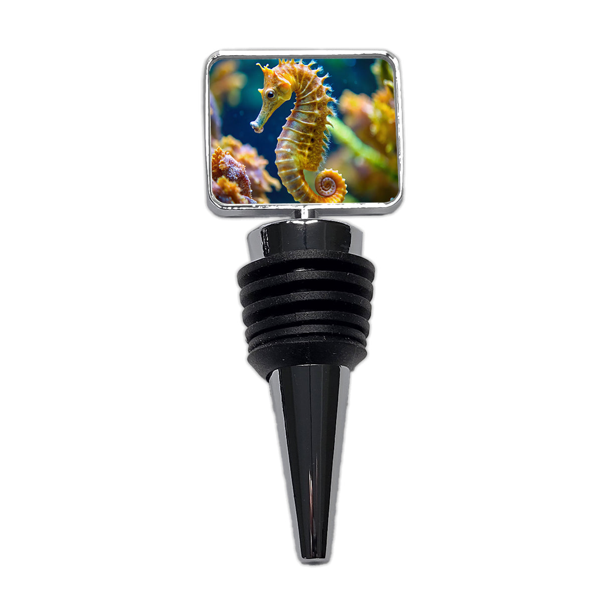 Seahorse in the Ocean Wine Bottle Stopper