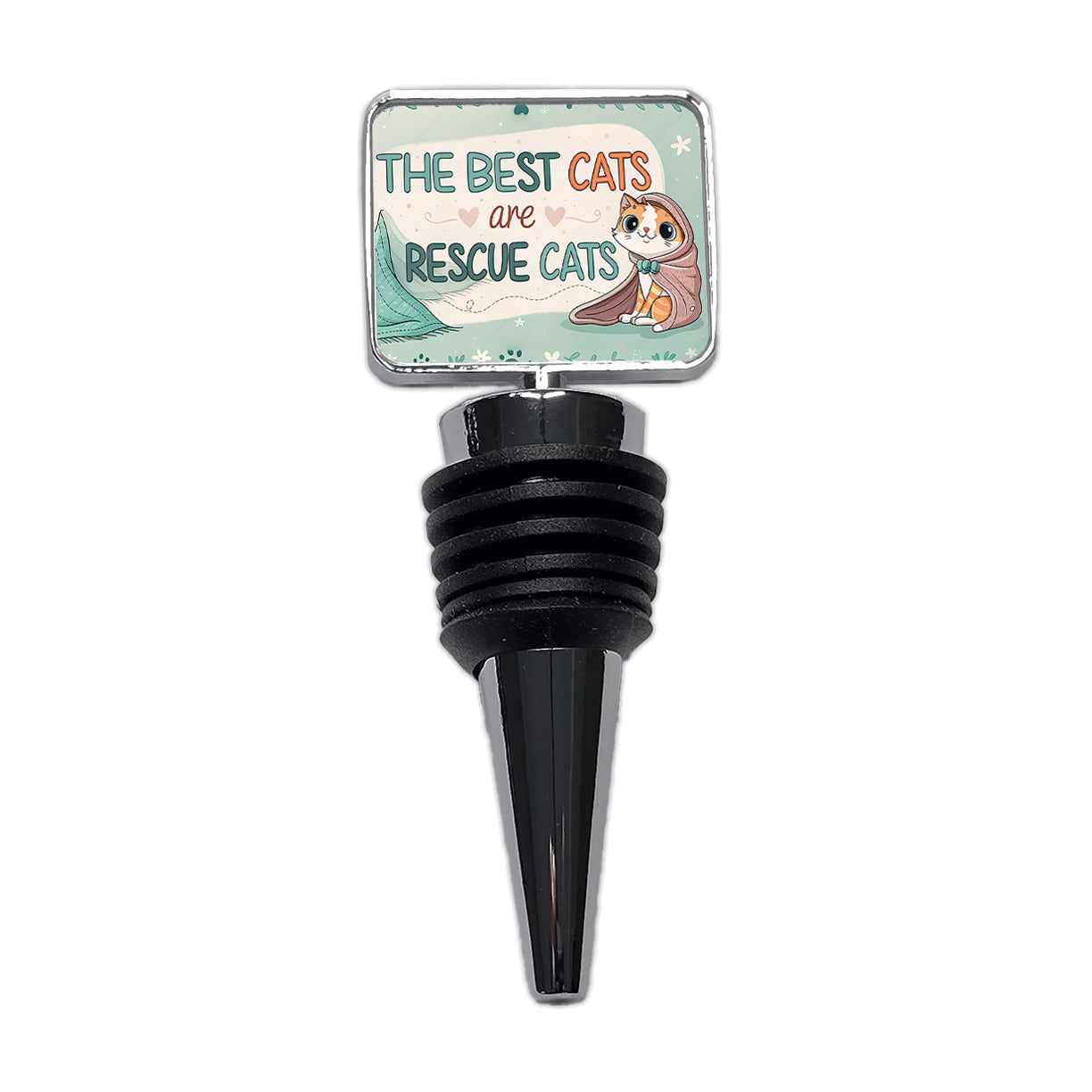The Best Cats Are Rescue Cats Adopt Wine Bottle Stopper