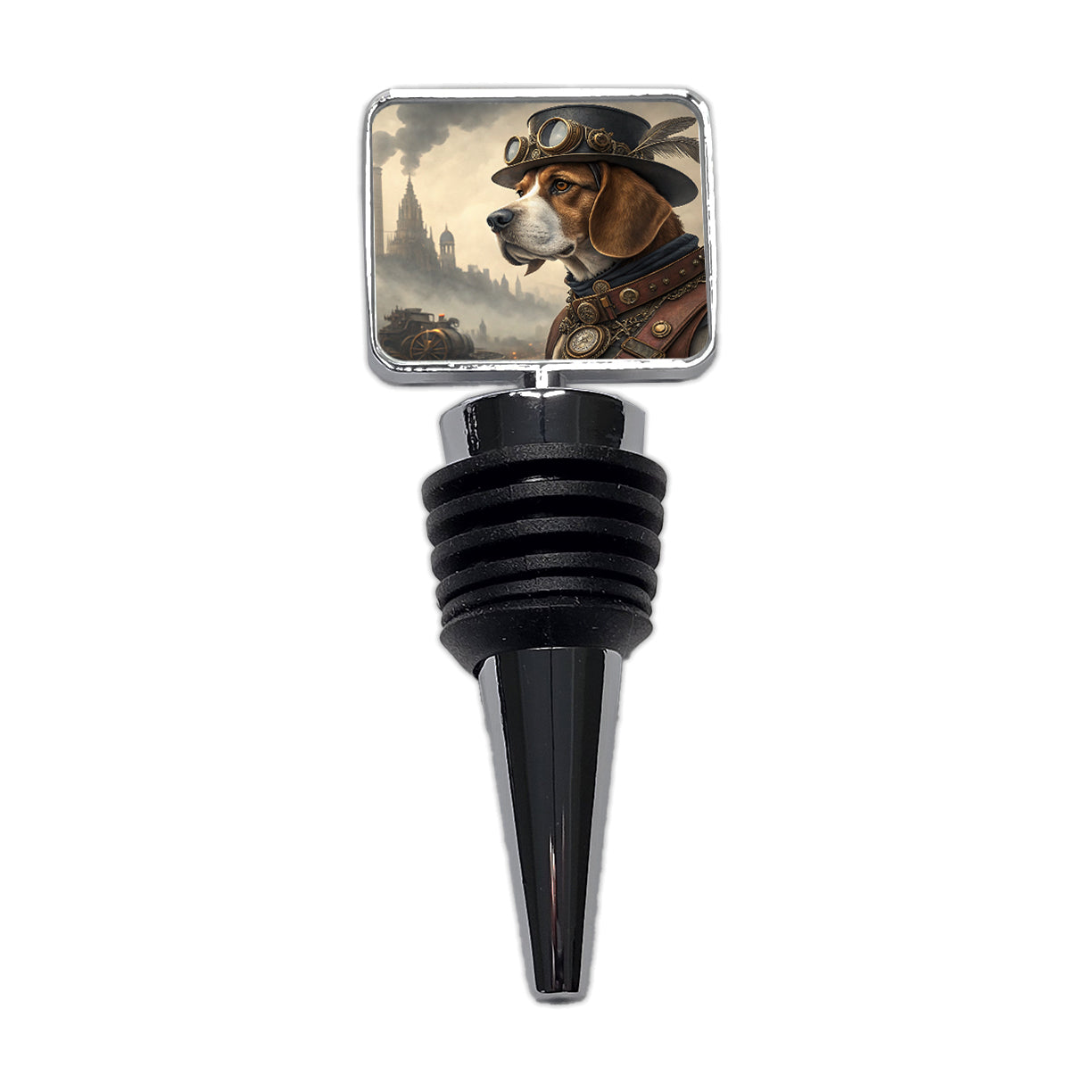 Beagle Dog Steampunk Wine Bottle Stopper