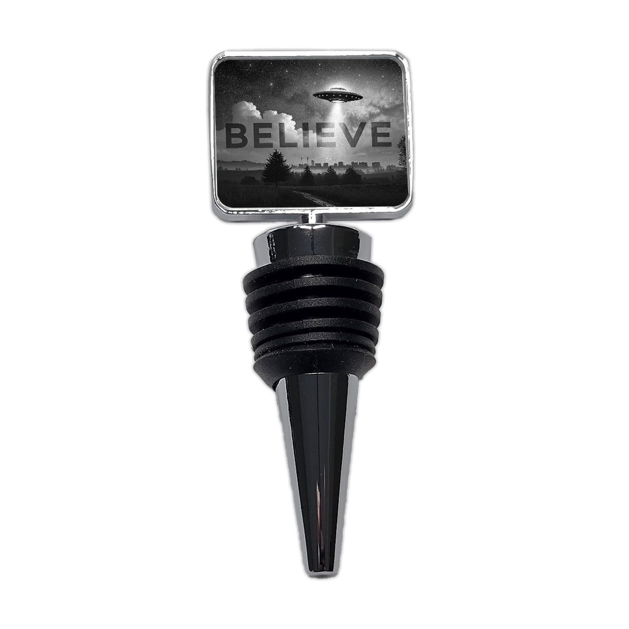 Believe UFO Sci-Fi Fantasy Wine Bottle Stopper