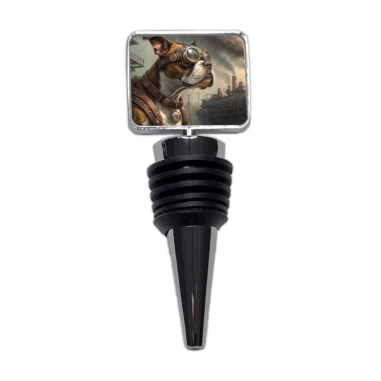 Boxer Dog Steampunk Wine Bottle Stopper