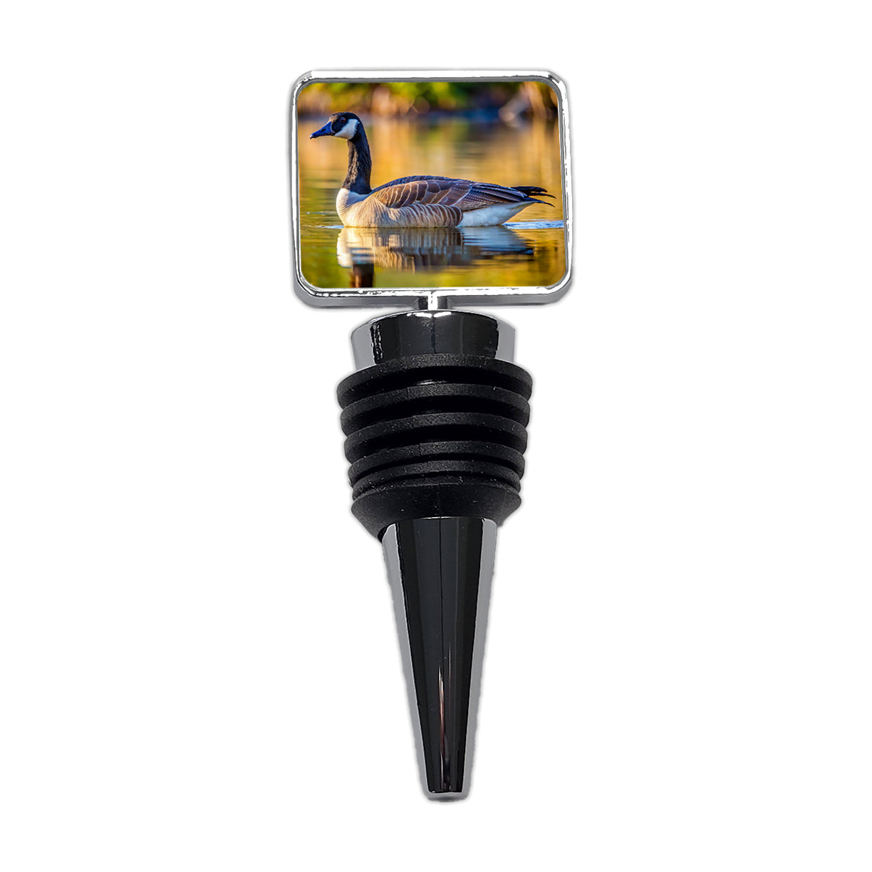 Canada Canadian Goose on Lake Wine Bottle Stopper