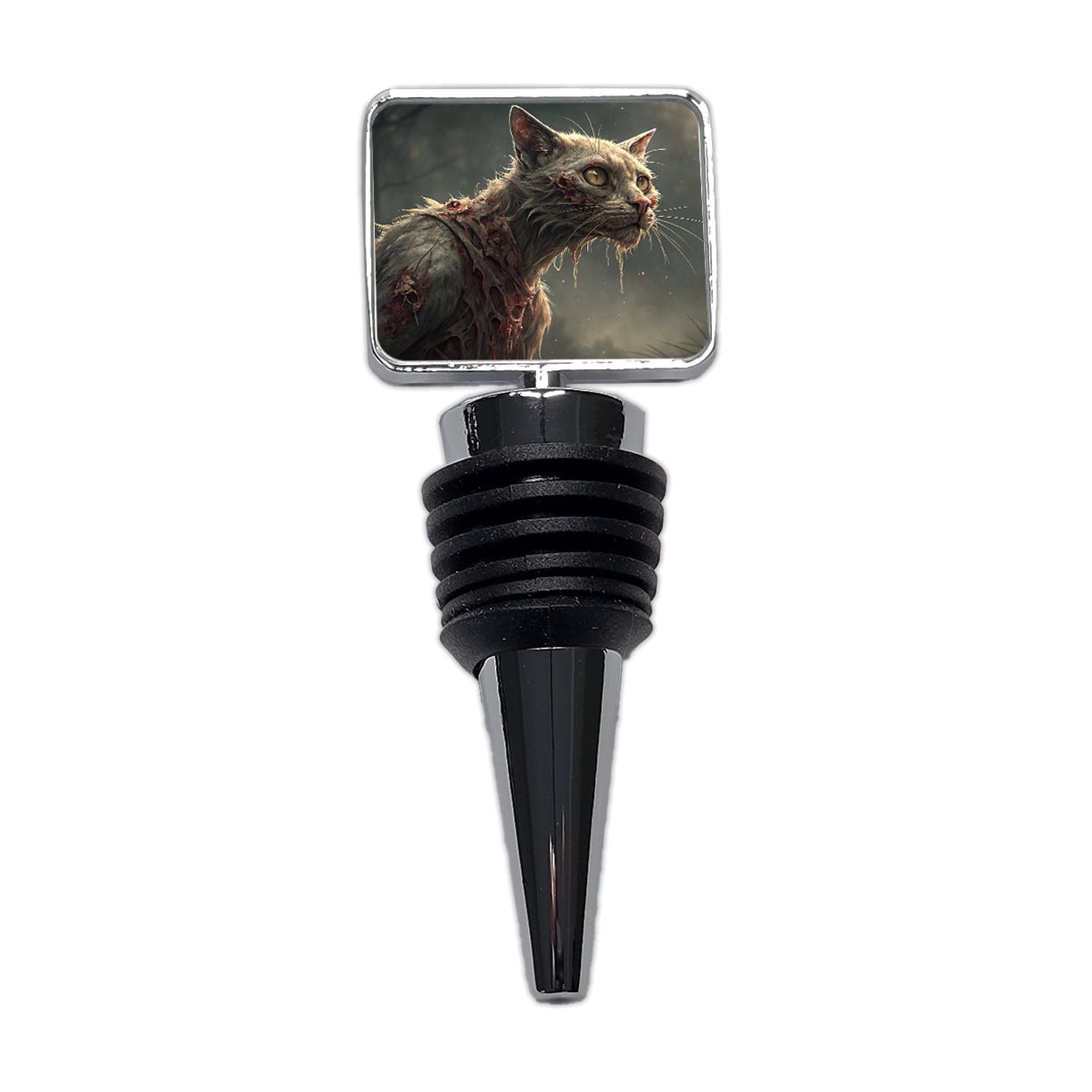 Cat Zombie Creepy Scary Halloween Wine Bottle Stopper