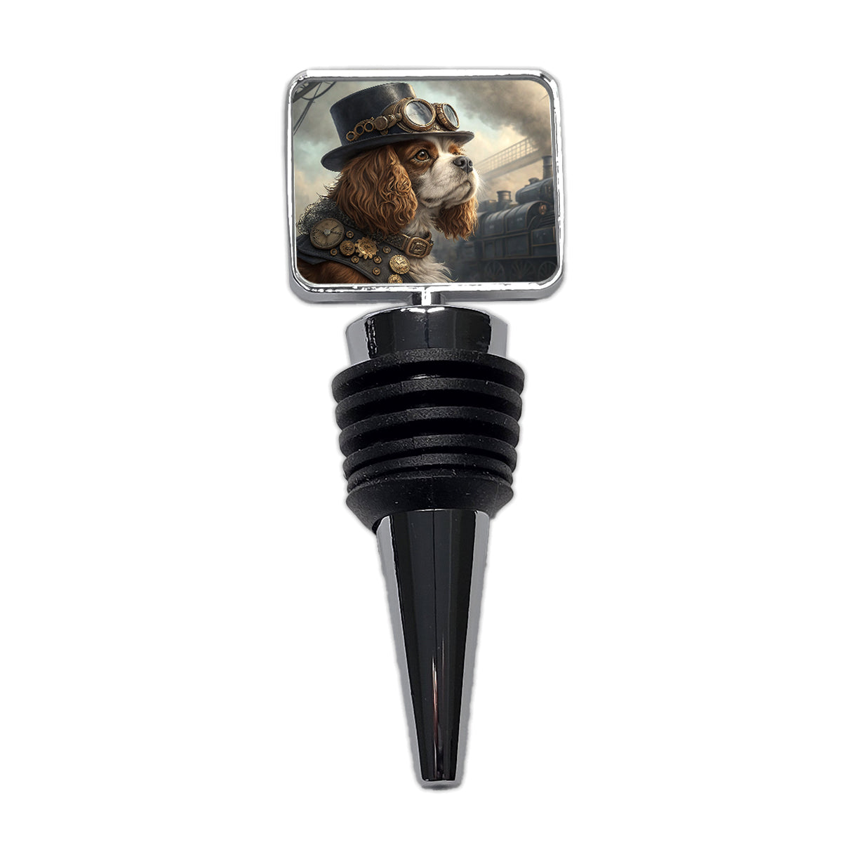 Cavalier King Charles Spaniel Dog Steampunk Wine Bottle Stopper