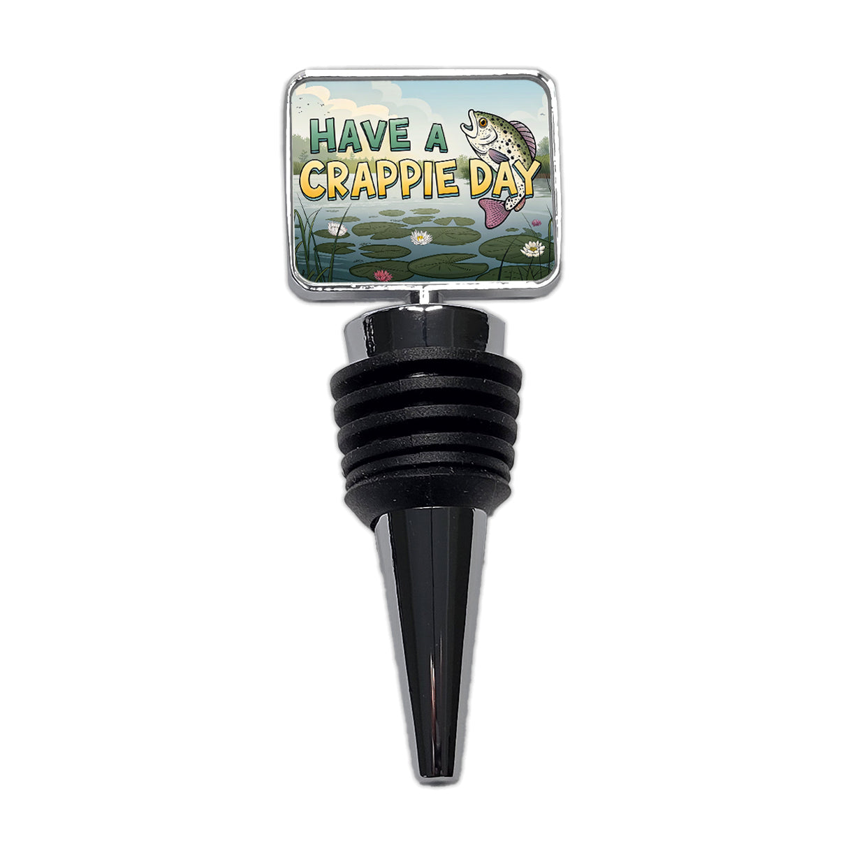 Have A Crappie Crappy Day Fishing Funny Wine Bottle Stopper