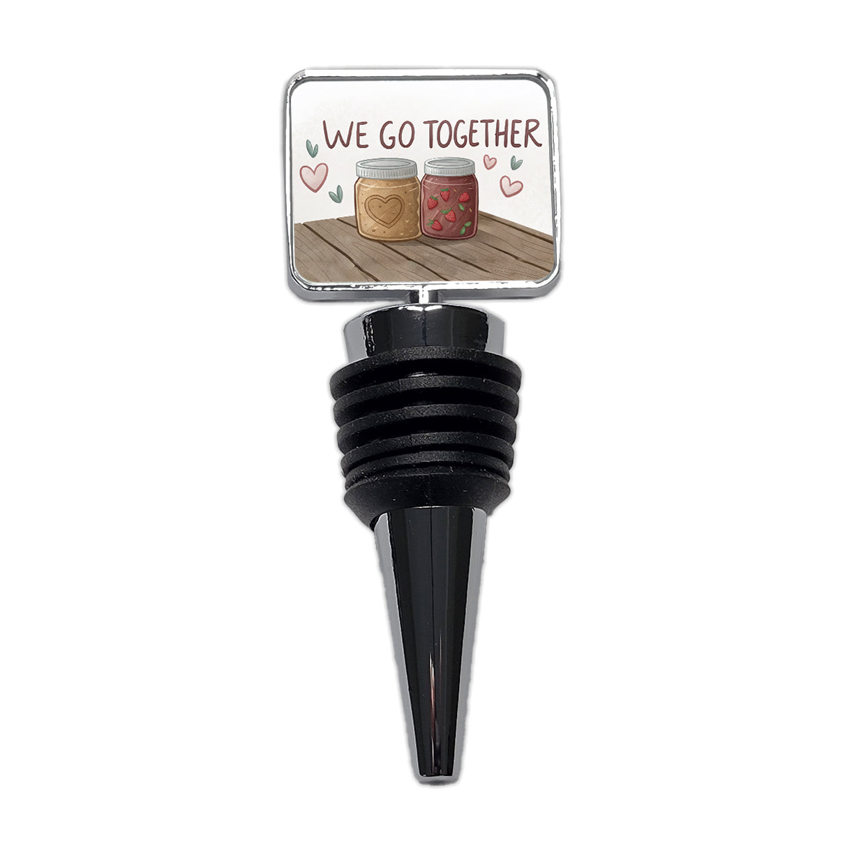We Go Together Peanut Butter And Jelly Wine Bottle Stopper