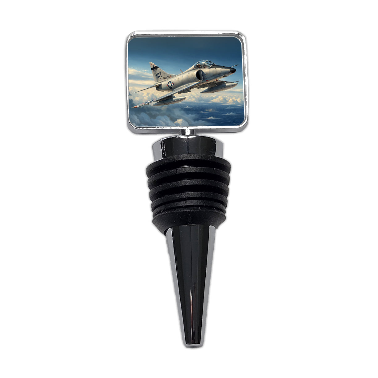 A-4 Skyhawk In Flight US Navy Vietnam Era Attack Aircraft Wine Bottle Stopper