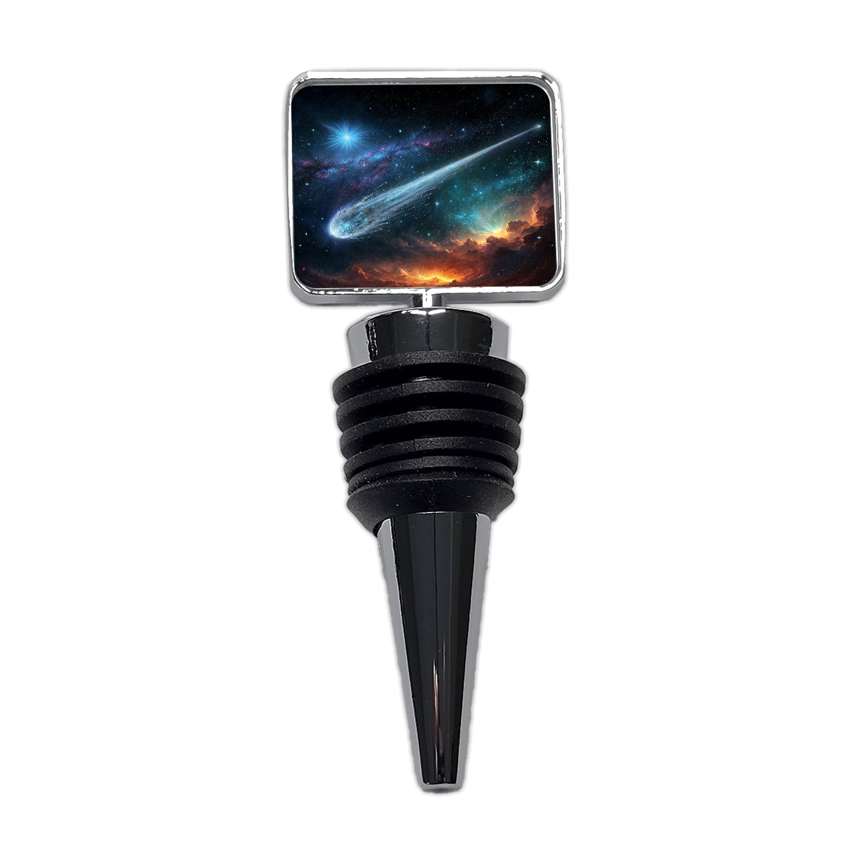 Comet Moving Through Space Wine Bottle Stopper