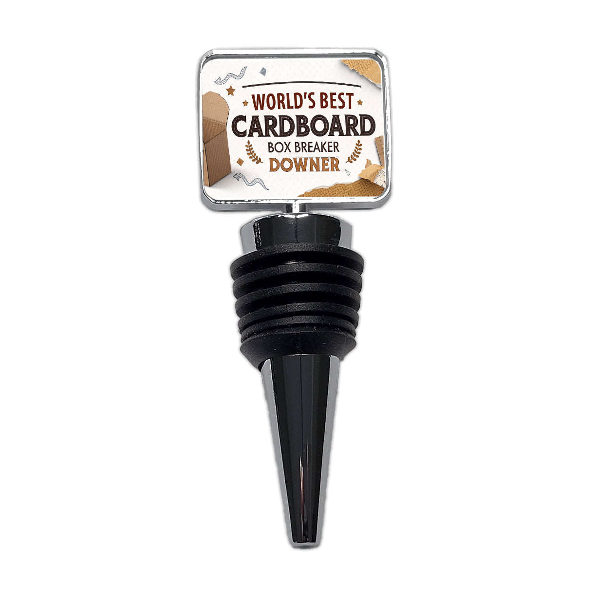 World's Best Cardboard Box Breaker Downer Funny Wine Bottle Stopper