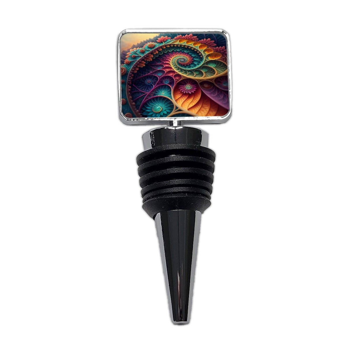 Colorful Fractal Art Swirl Pattern Wine Bottle Stopper