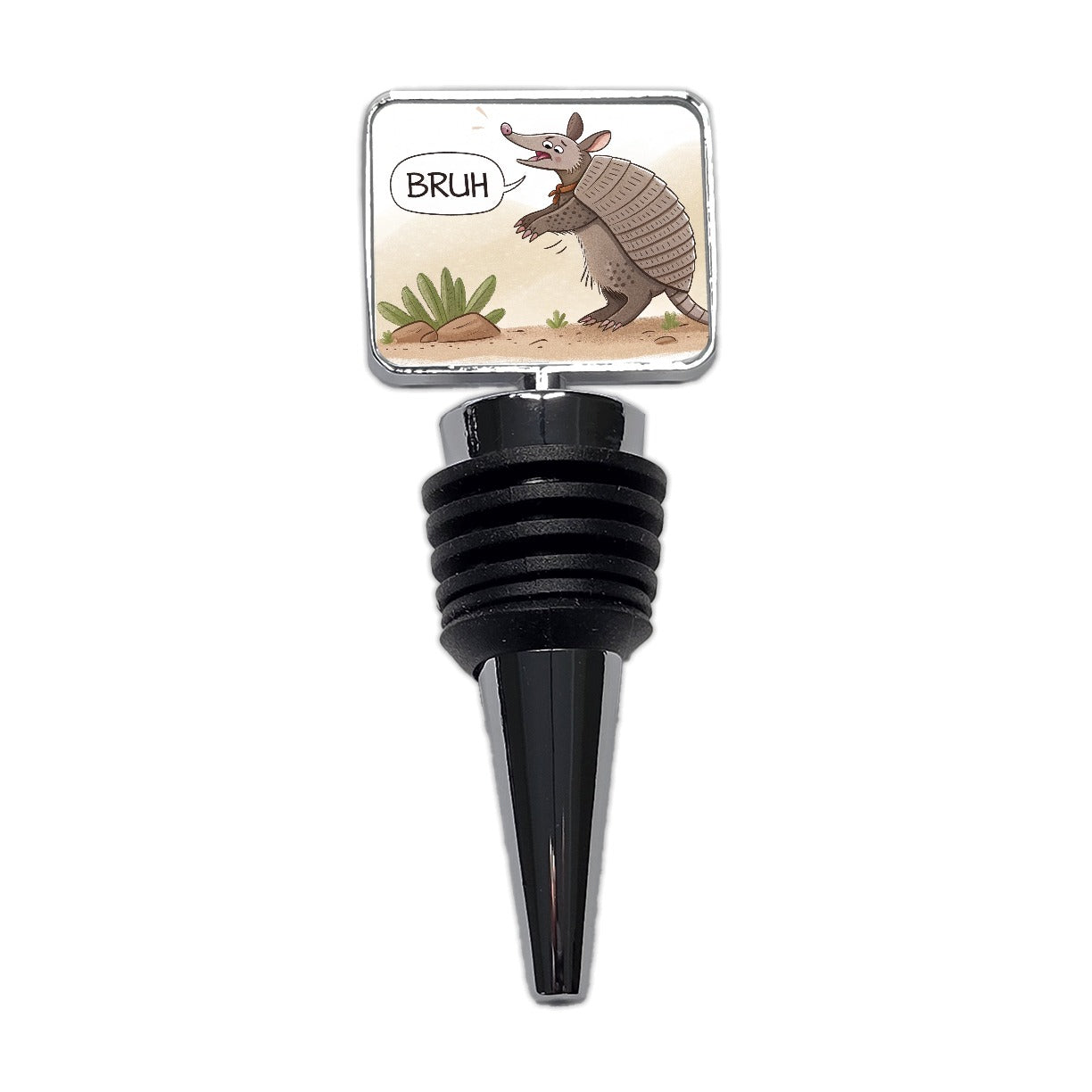 Armadillo Bruh Funny Wine Bottle Stopper