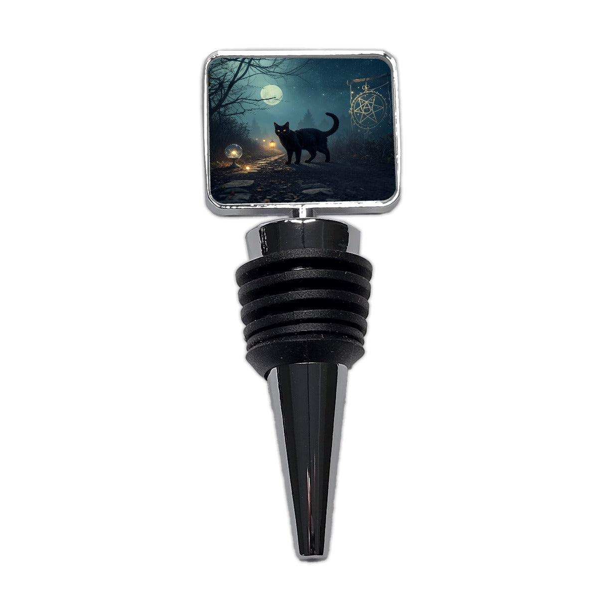 Black Cat Tarot Mystic Wine Bottle Stopper