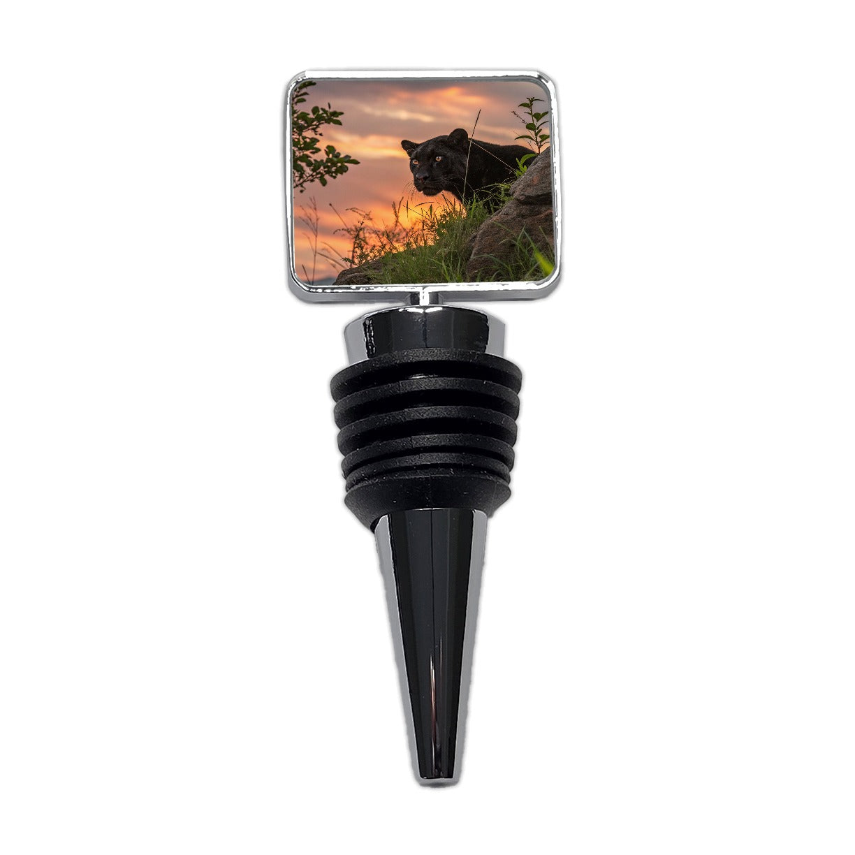 Black Panther At Sunset Wine Bottle Stopper