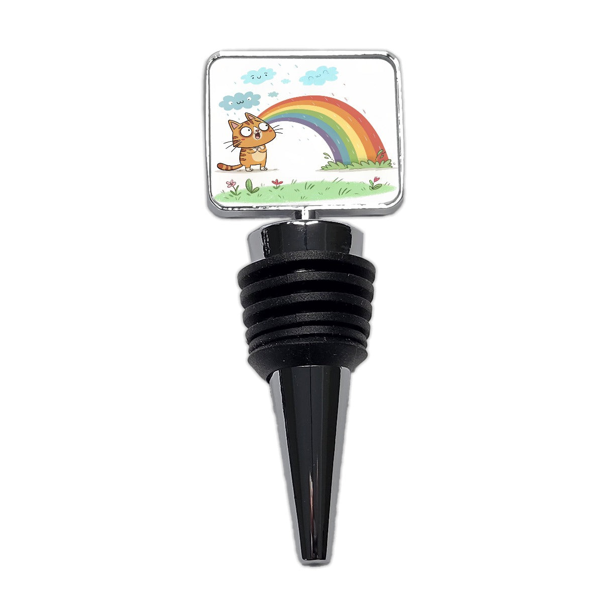 Cat Rainbow Pride Wine Bottle Stopper