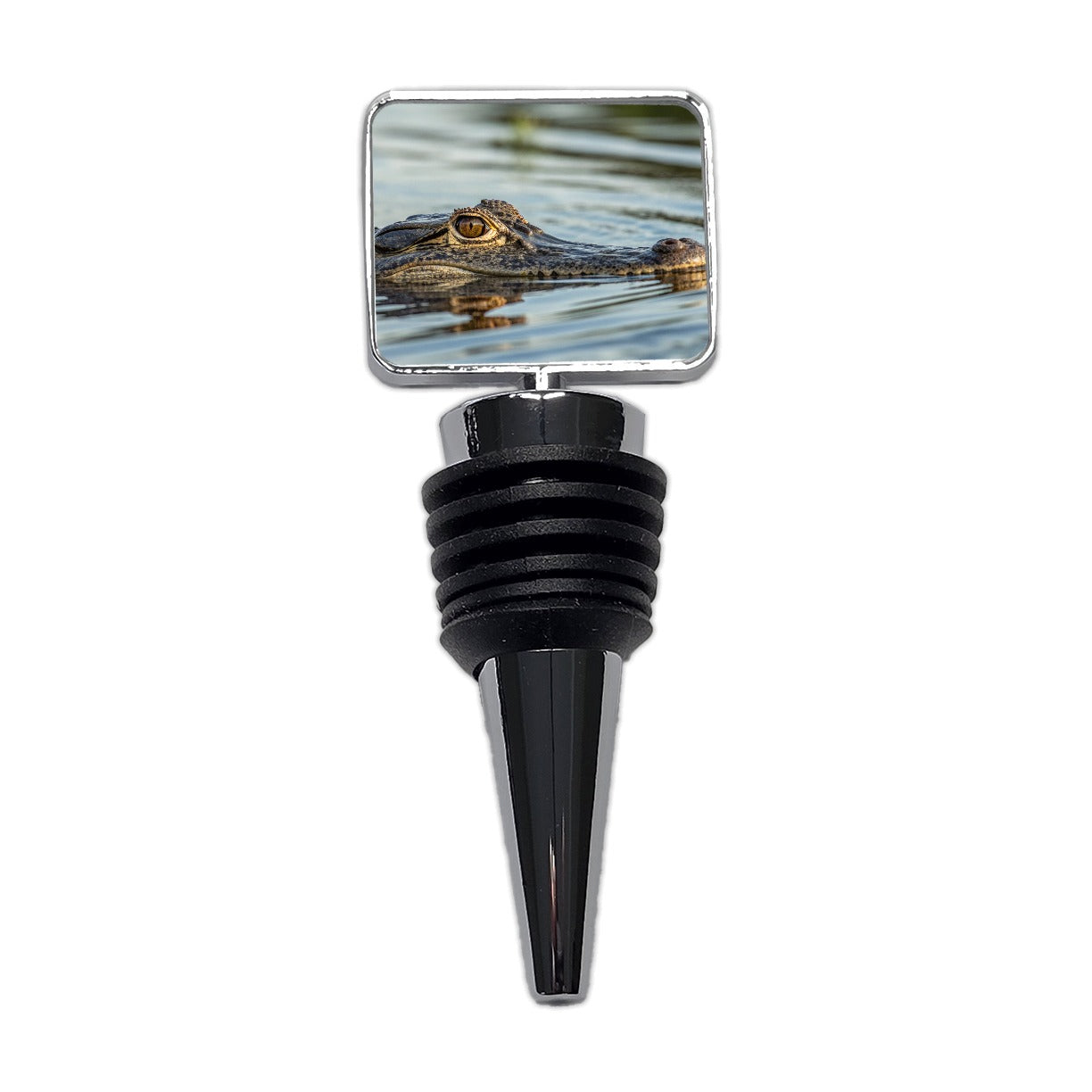 Crocodile In Water Wildlife Wine Bottle Stopper