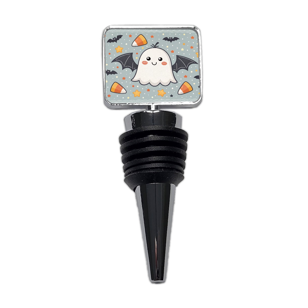 Cute Ghosts Bats Candy Corn Halloween Wine Bottle Stopper