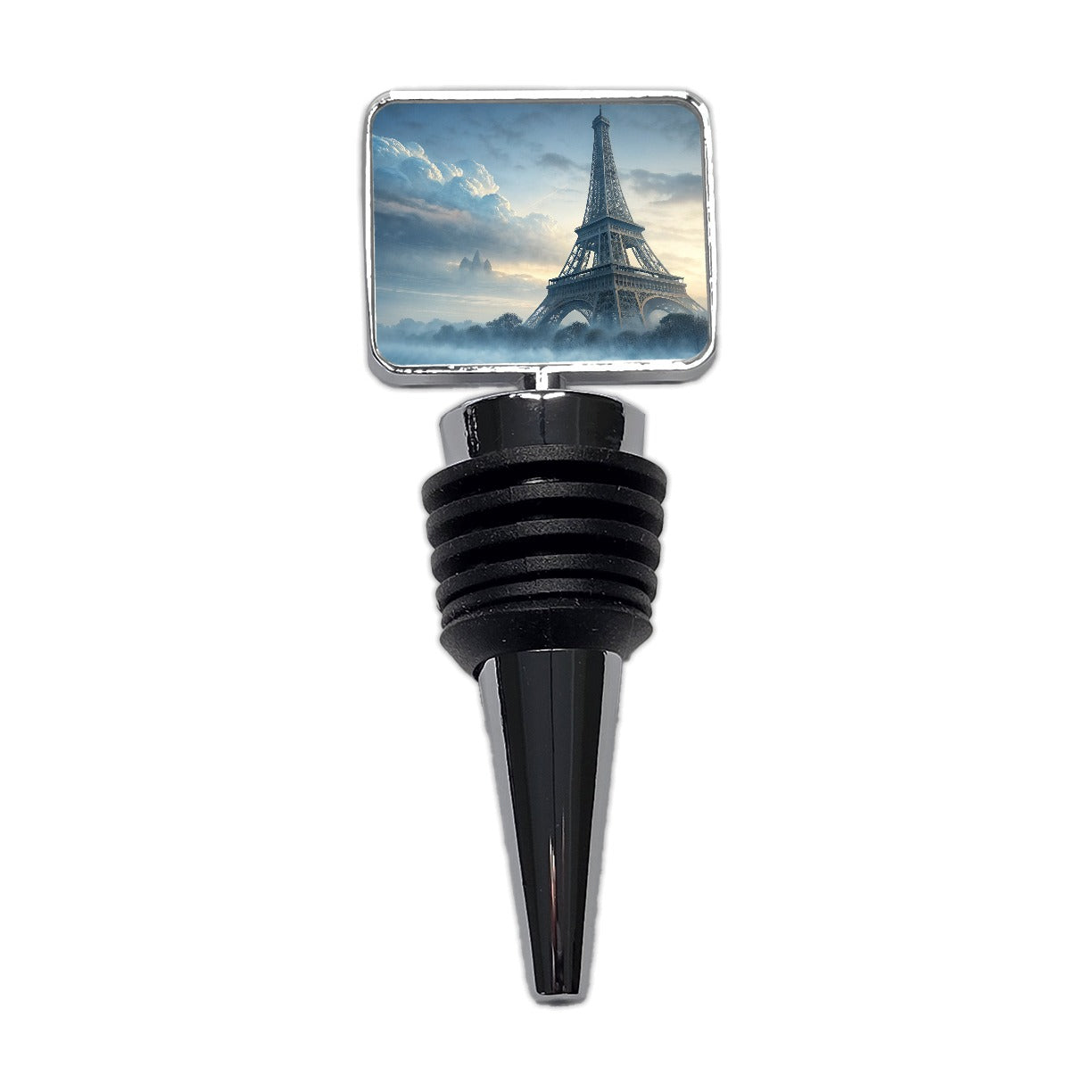 Foggy Eiffel Tower Paris Wine Bottle Stopper