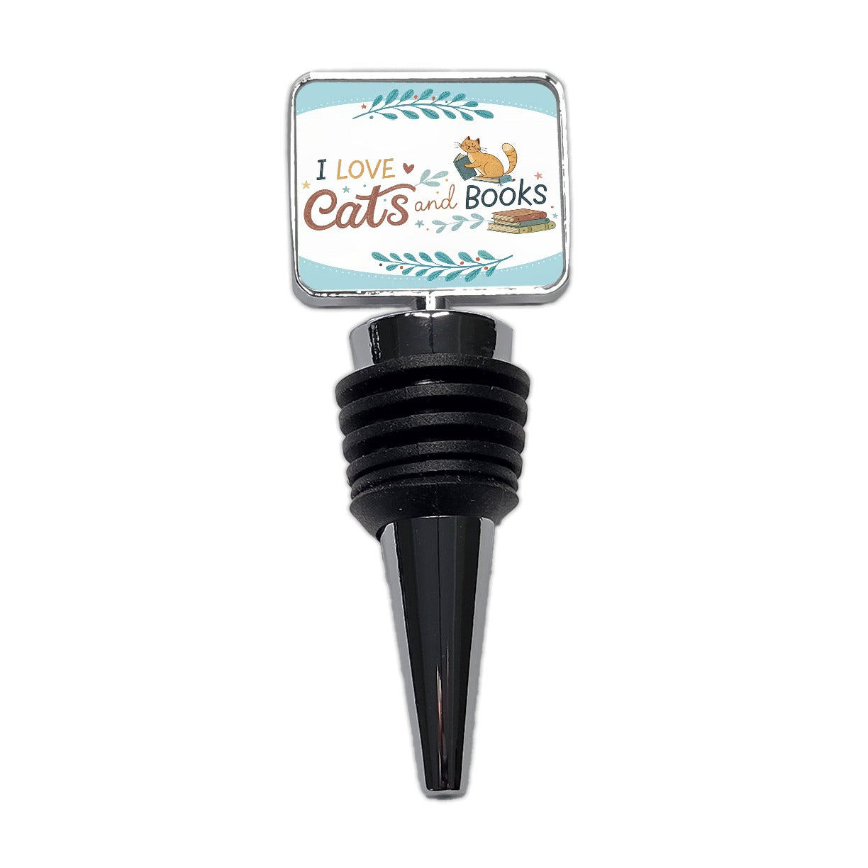 I Love Cats Books Reader Wine Bottle Stopper