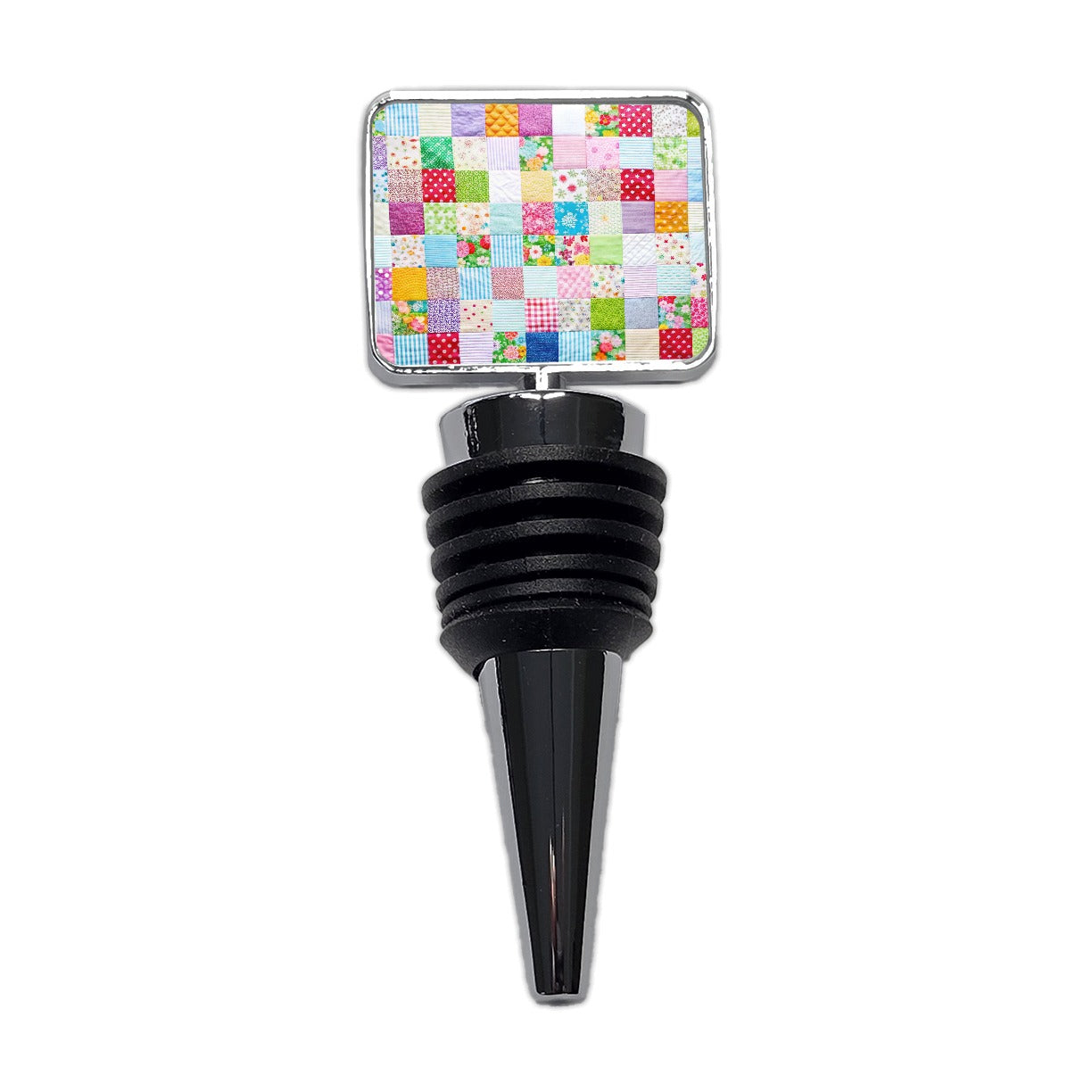 Patchwork Quilt Colorful Wine Bottle Stopper