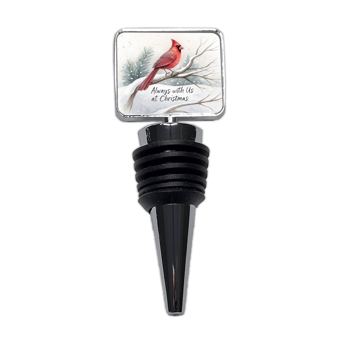 Always With Us Christmas Memorial Cardinal Wine Bottle Stopper