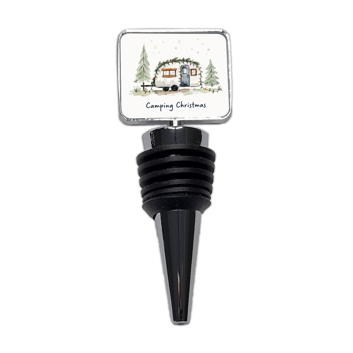Camping Camper Christmas Cute Wine Bottle Stopper