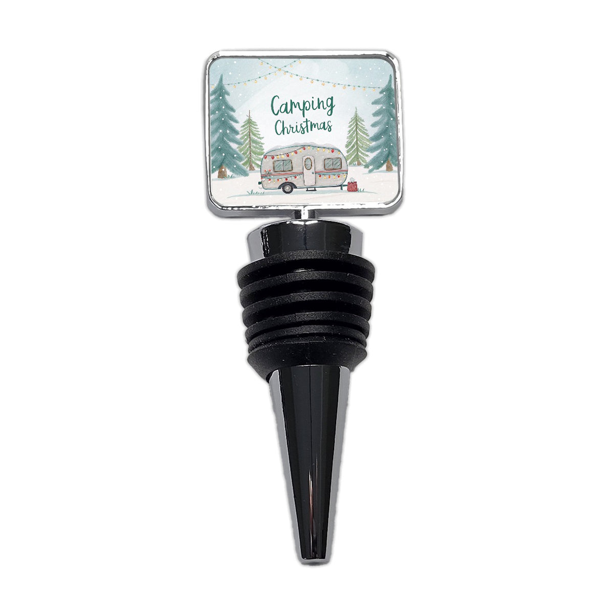 Camping Camper Christmas Wine Bottle Stopper