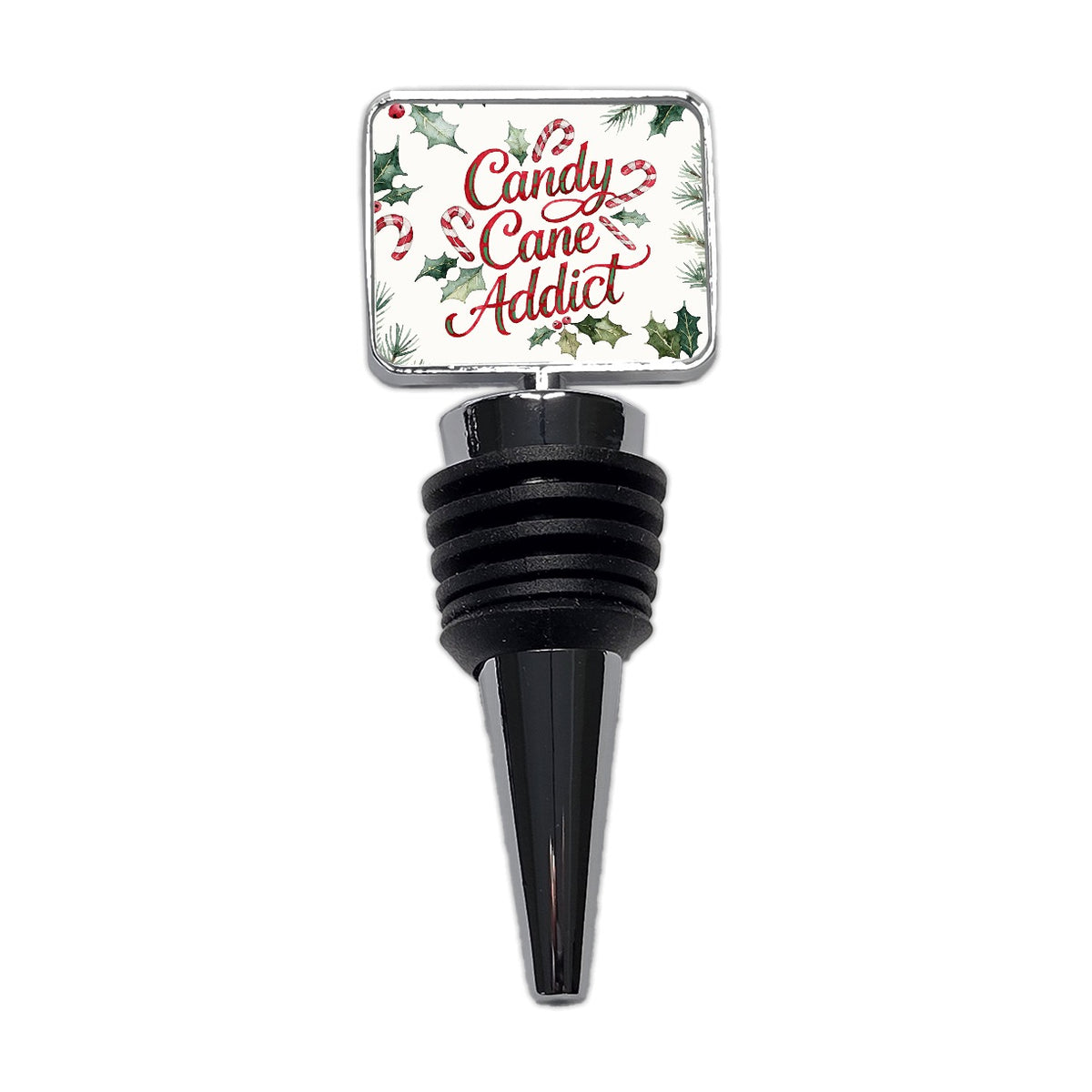 Candy Cane Addict Christmas Funny Wine Bottle Stopper
