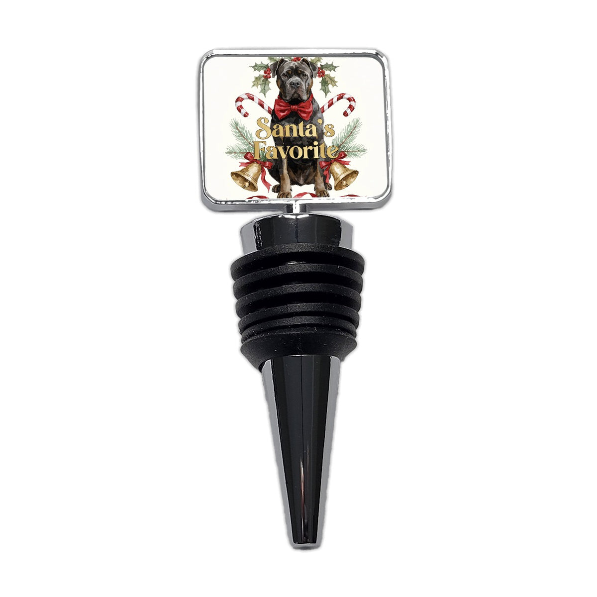 Cane Corso Dog Christmas Santa's Favorite Wine Bottle Stopper