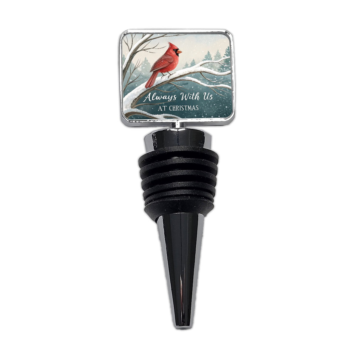 Cardinal Always With Us Christmas Wine Bottle Stopper