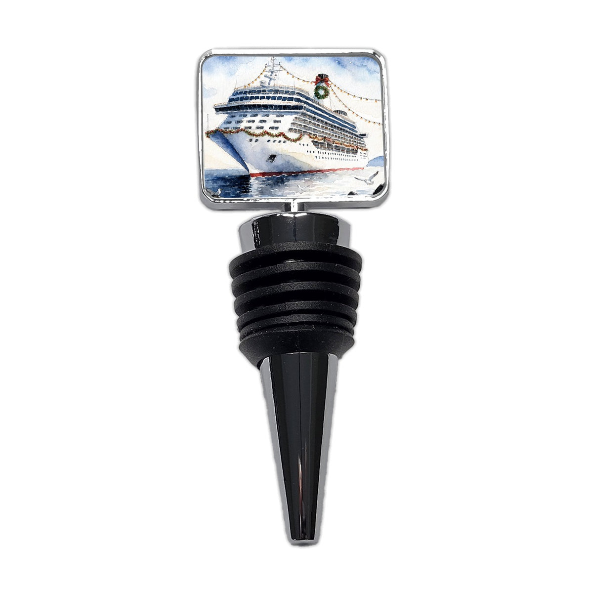 Christmas Cruise Ship Wine Bottle Stopper