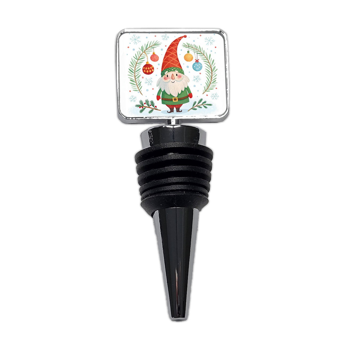 Christmas Gnome Red Green Wine Bottle Stopper