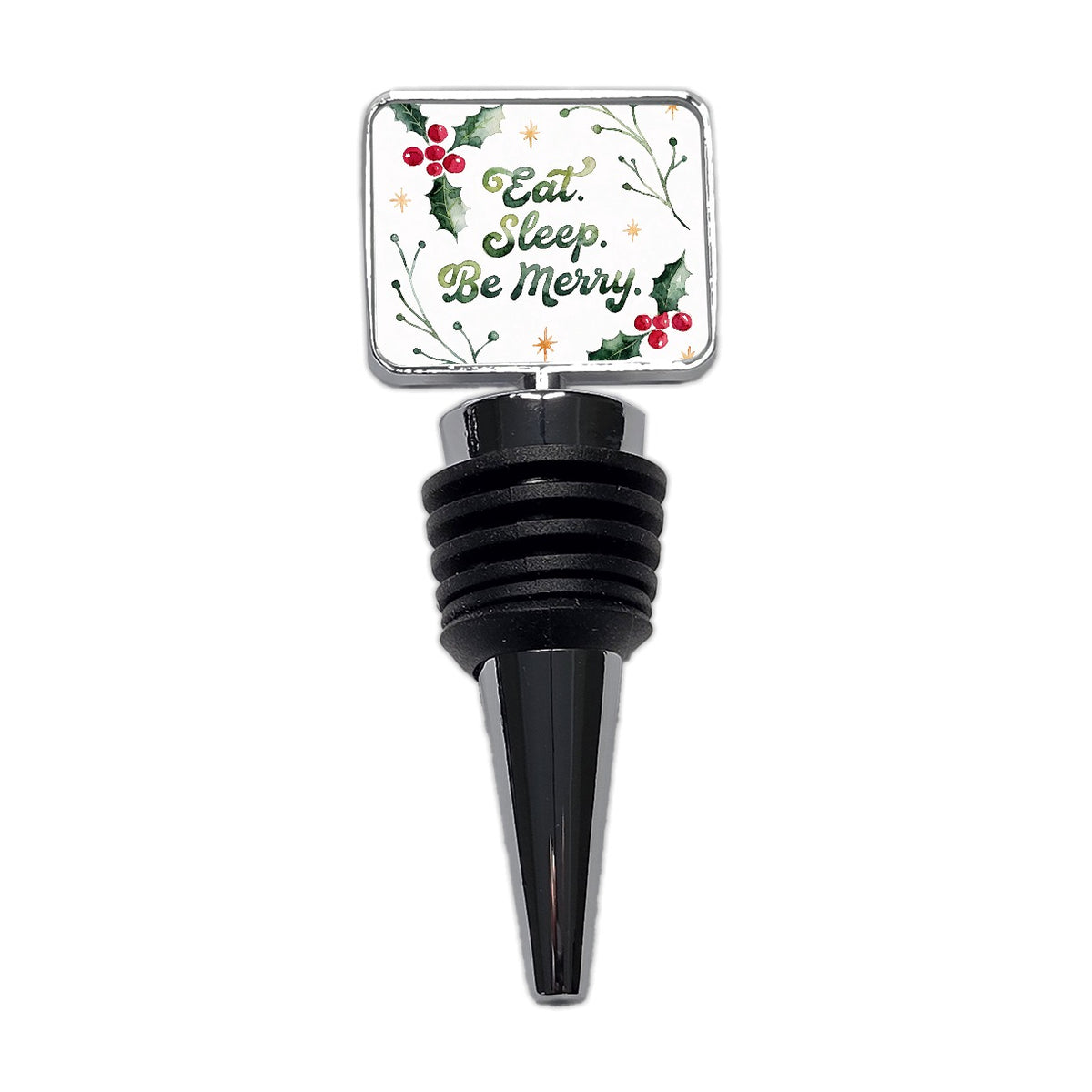 Eat Sleep Be Merry Christmas Wine Bottle Stopper