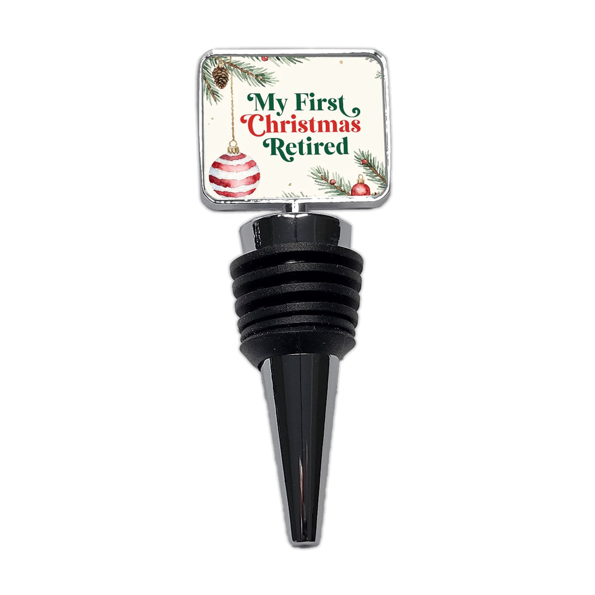 First Christmas Retired Red Green Wine Bottle Stopper
