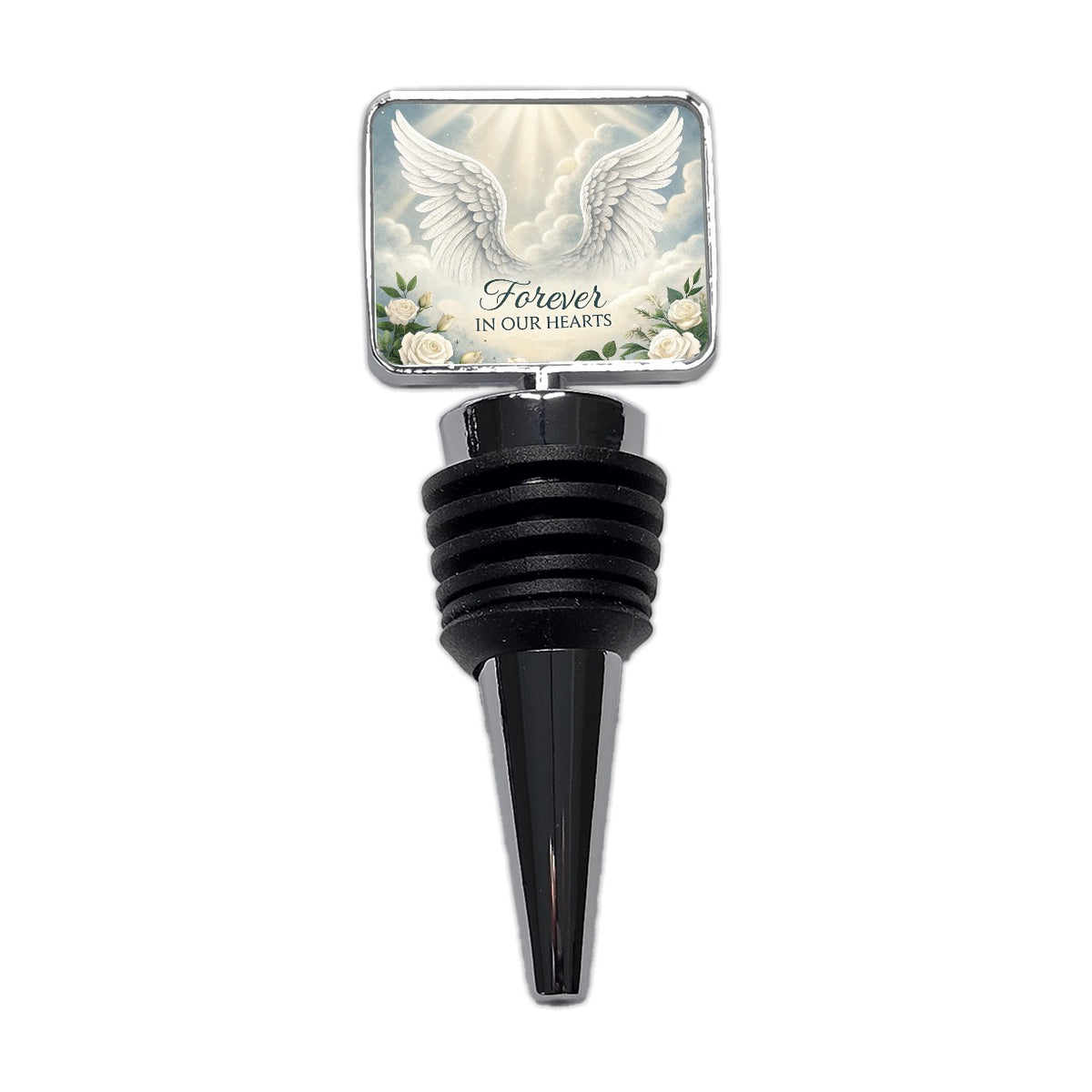 Forever In Our Hearts Angel Wings Heaven Wine Bottle Stopper